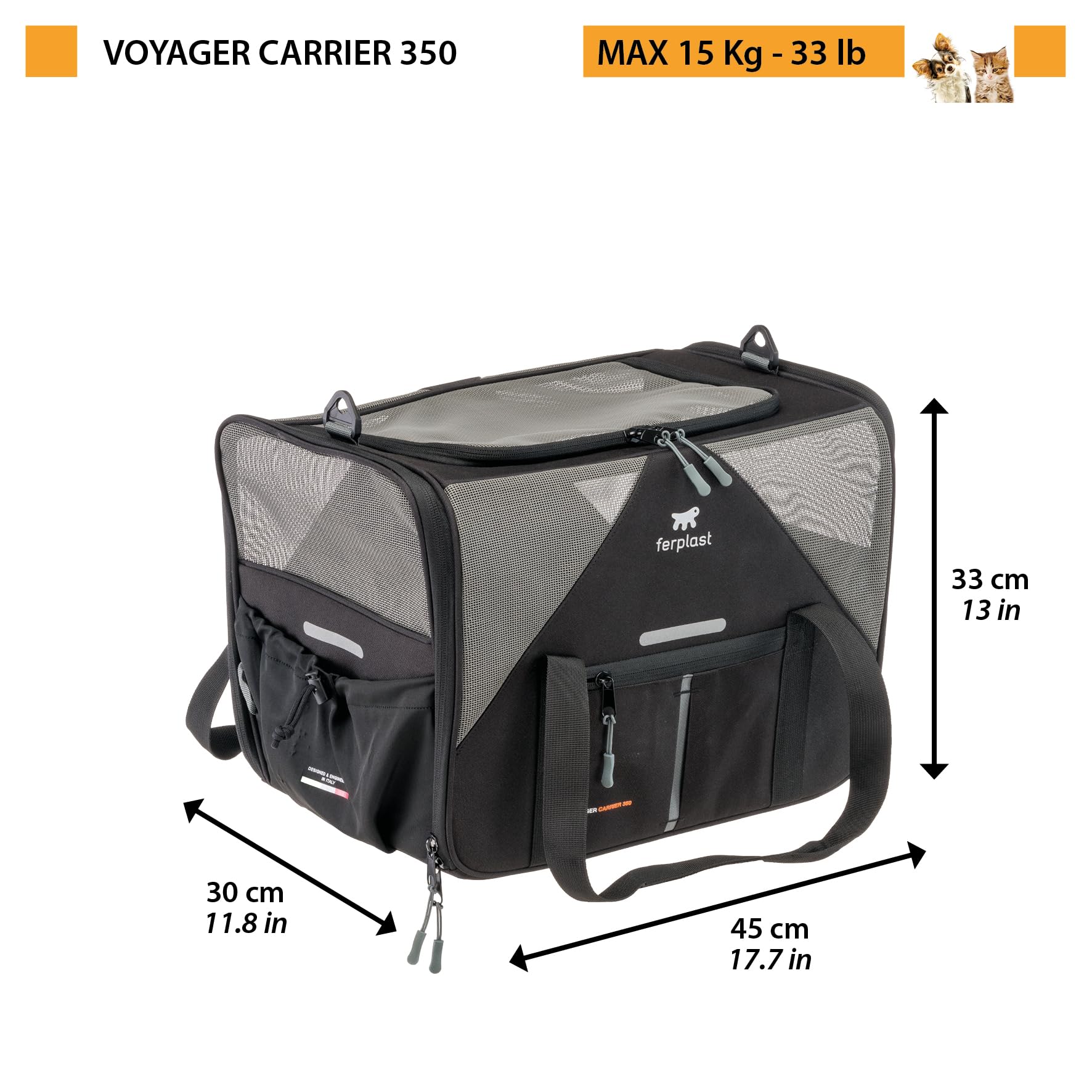 ferplast-voyager-carrier-350-sac-transport-chien-et-chat-45x30x-h33-cm-max-15-kg image 7