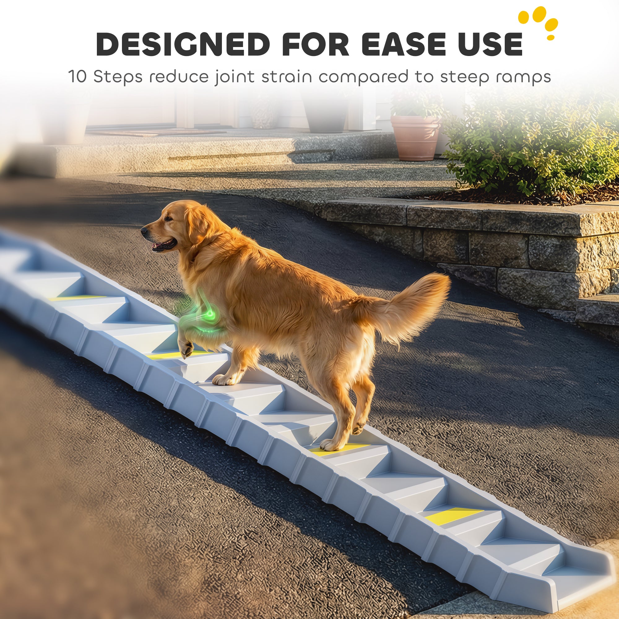pawhut-escalier-rampe-10-marches-pour-chien-voiture-gris image 6