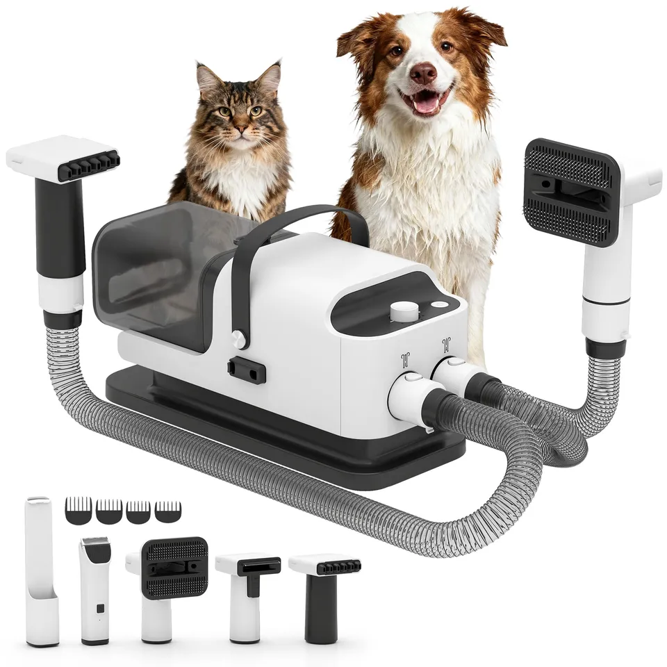 pawhut-aspirateur-toilettage-chien-5-en-1-avec-s-chage-1-8l-12000-pa image 1