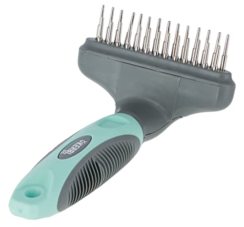 kerbl-pet-trille-de-d-m-lage-2-rang-es-turquoise-gris-15-x-9-cm image 5