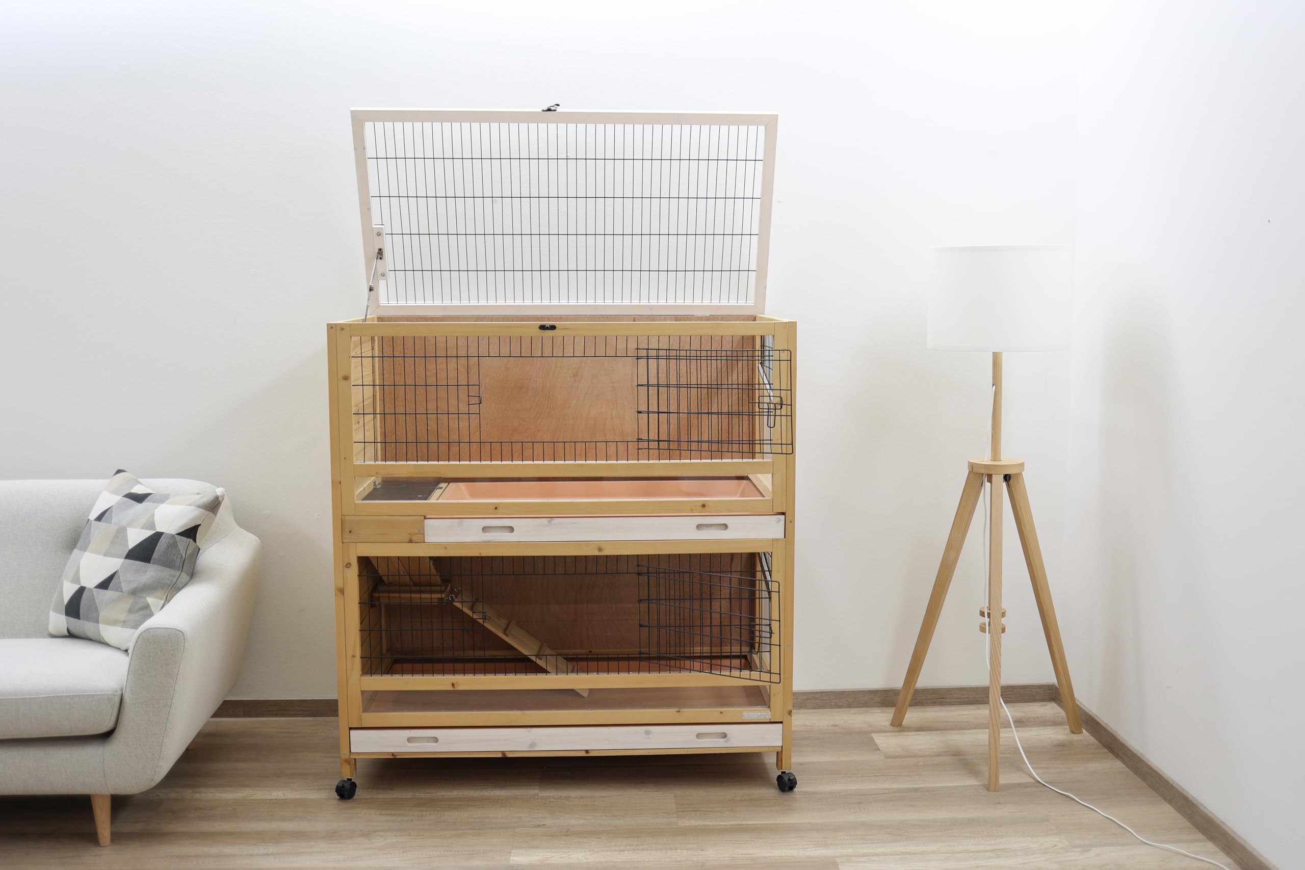 kerbl-indoor-deluxe-cage-pour-petits-animaux-deux-niveaux-115-x-60-x-118-cm image 2
