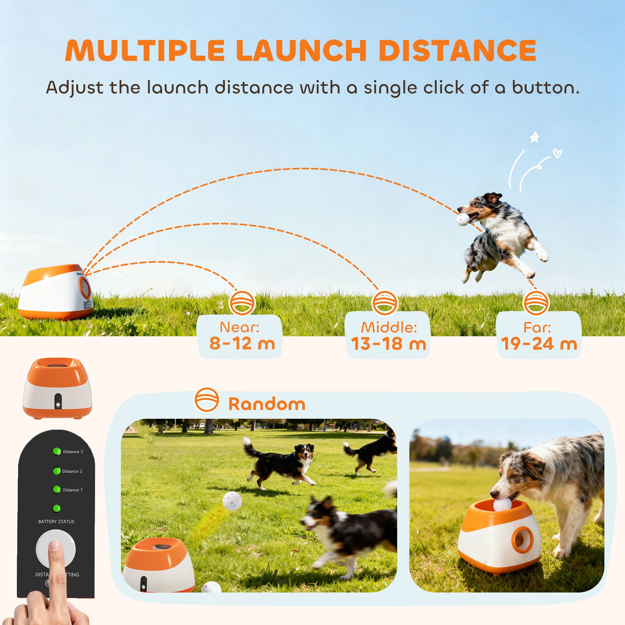 pawhut-lanceur-de-balles-automatique-pour-chien-8-24-m-6-balles-orange image 7