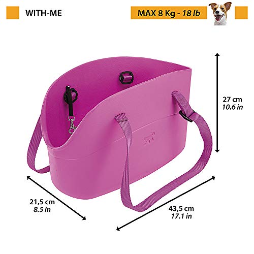 ferplast-with-me-sac-de-transport-pour-petit-chien-eva-43-5-cm-fuchsia-8-kg image 4