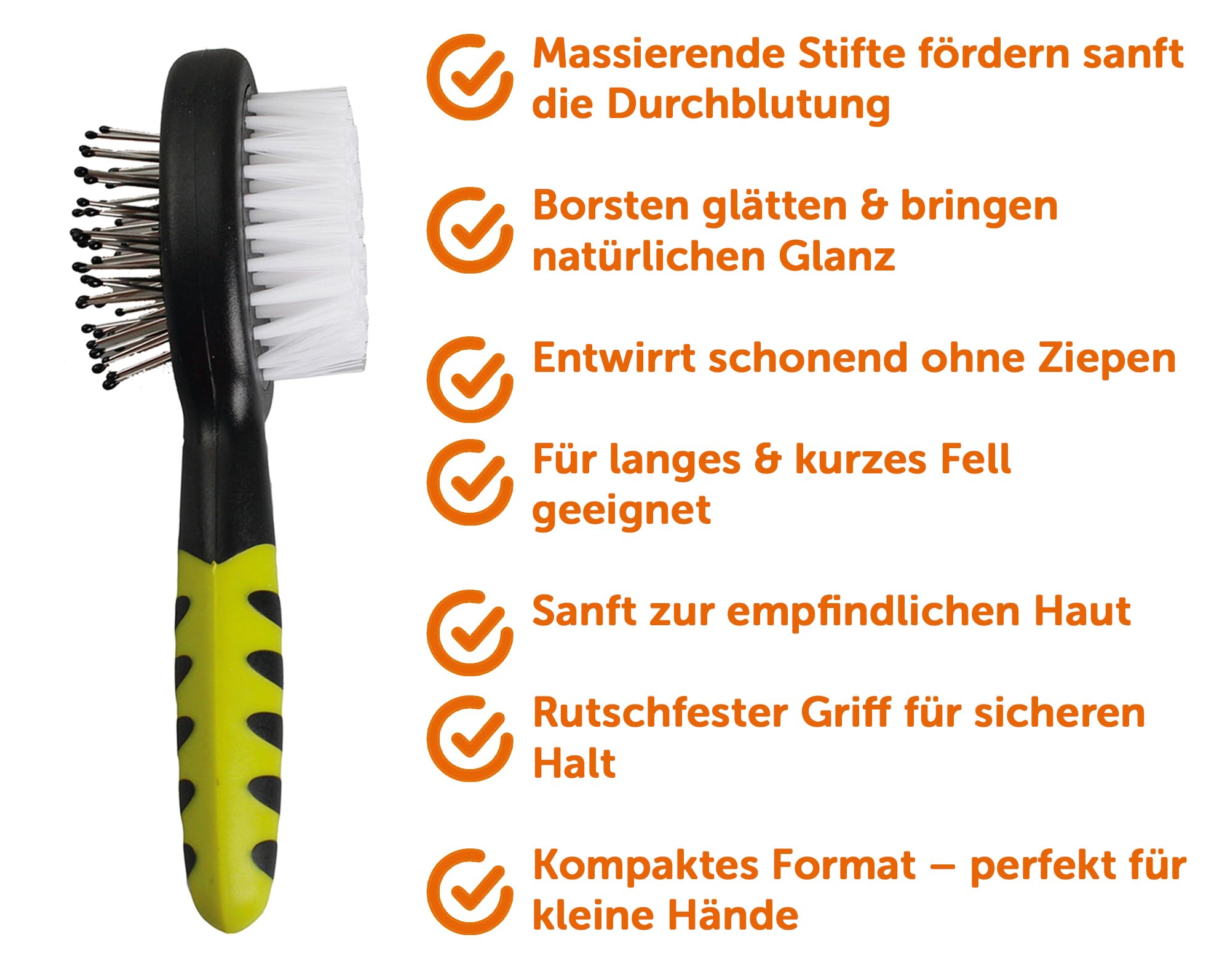 karlie-brosse-2-en-1-en-caoutchouc-pour-rongeurs-noir-vert-14-5-x-4-5-cm image 2