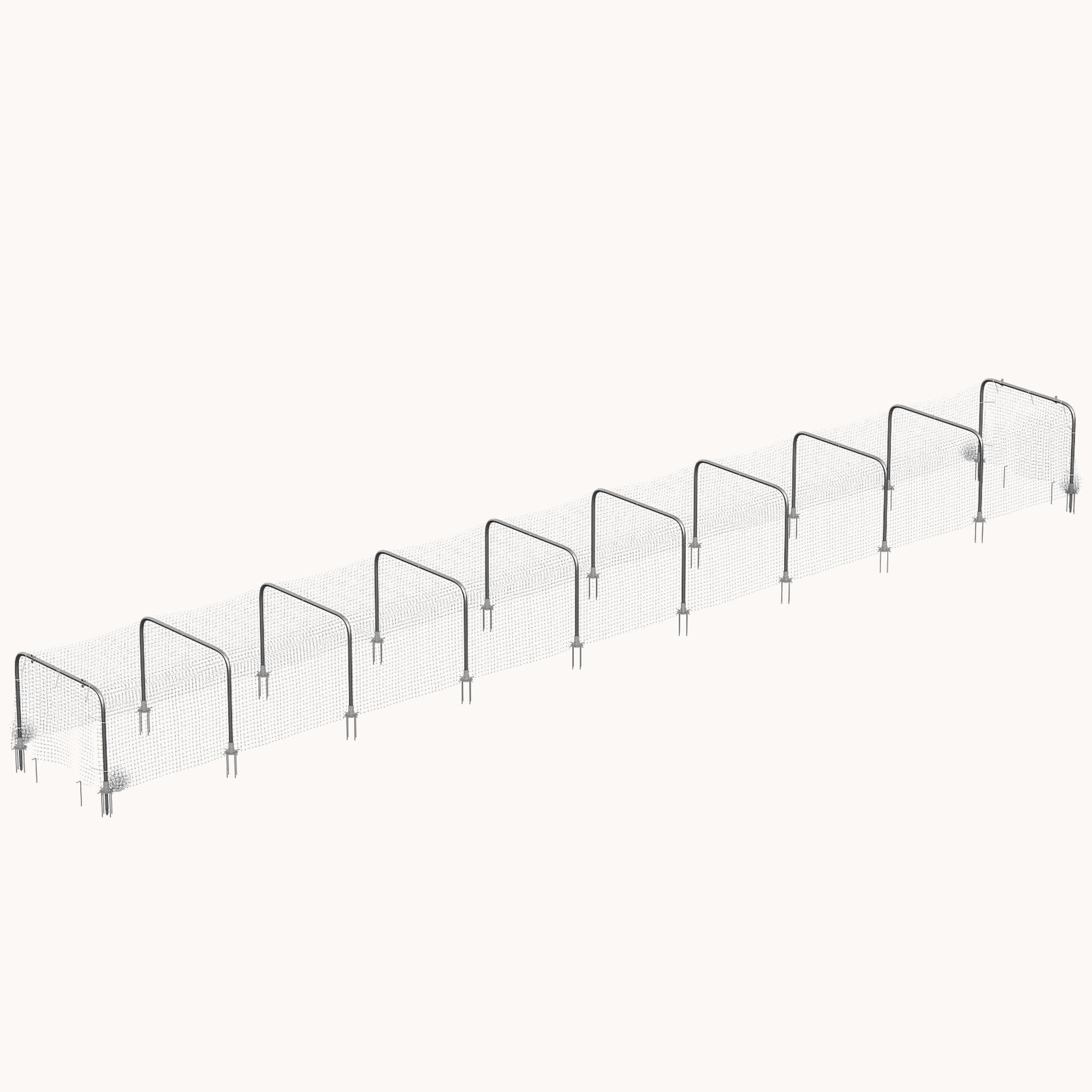 pawhut-parc-grillag-extra-long-899-x-99-cm-10-arches-galvanis-argent image 1
