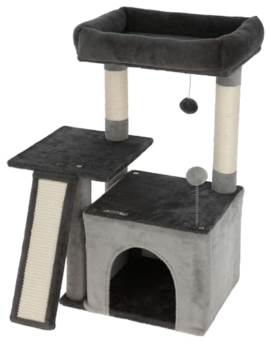 kerbl-rosalie-arbre-chat-gris-76-cm-avec-niche-et-corbeille image 8