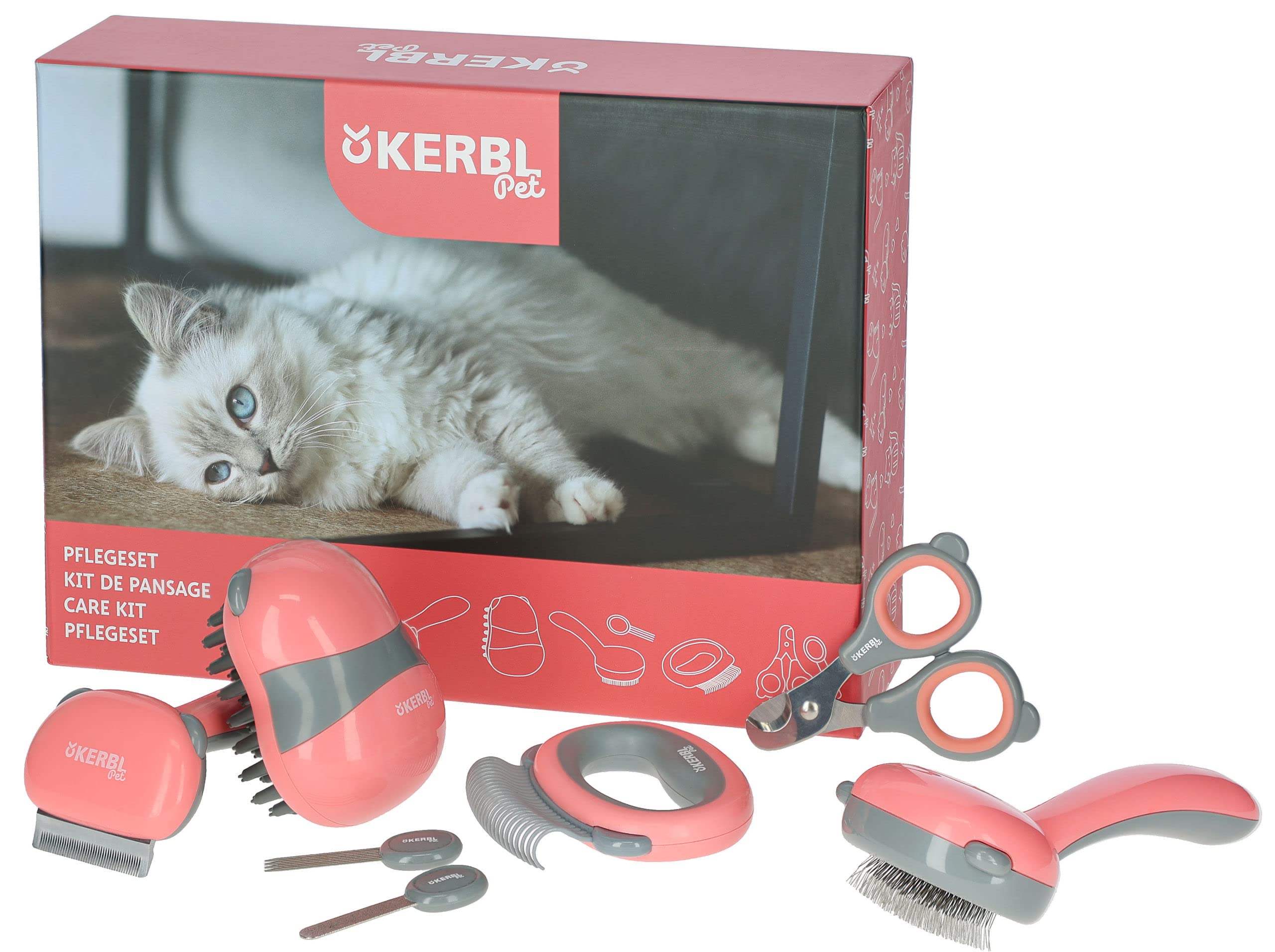 kerbl-pet-kit-de-toilettage-7-pi-ces-pour-chats-et-petits-chiens image 2