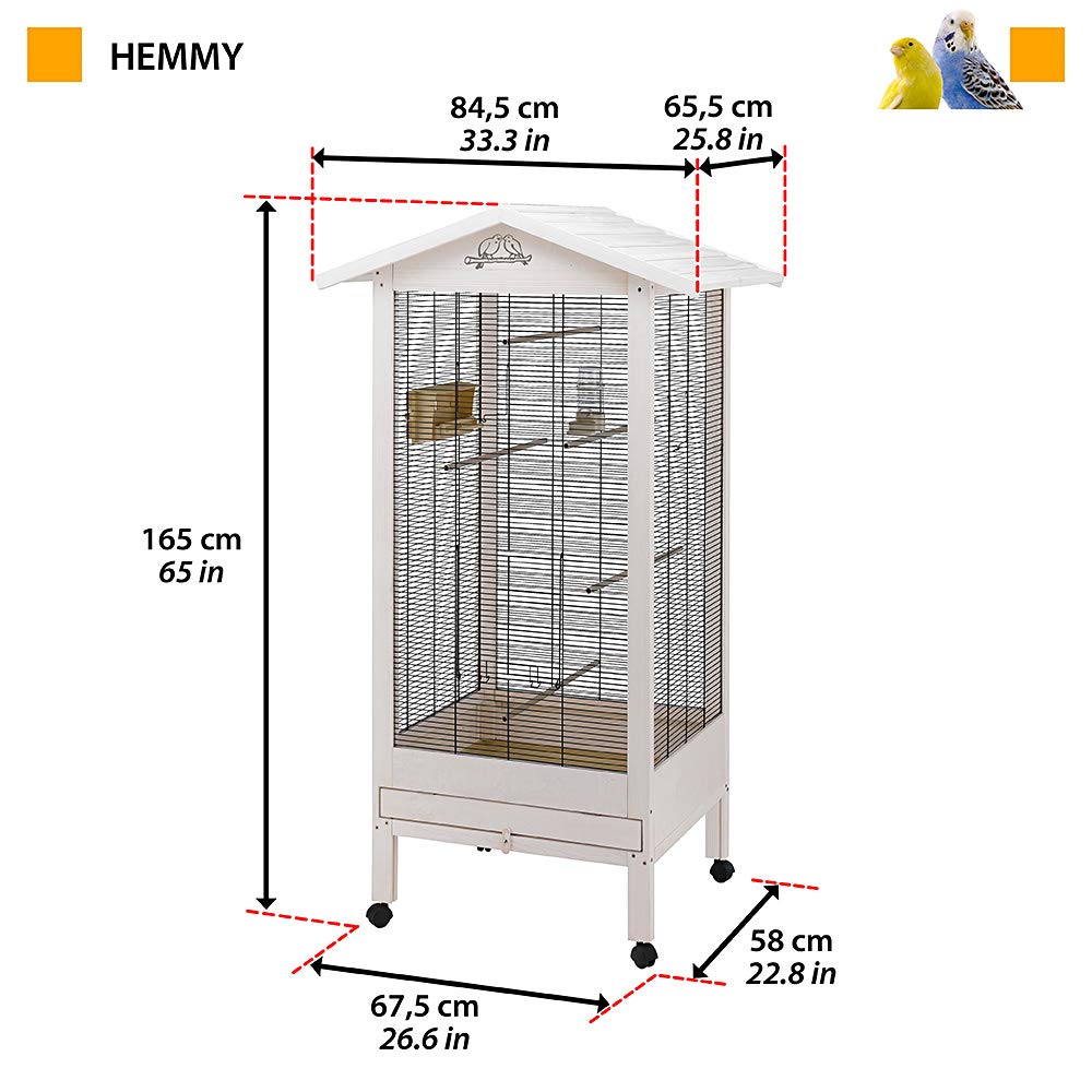 ferplast-hemmy-voli-re-cage-oiseaux-en-bois-84-5-x-65-5-x-165-cm image 2