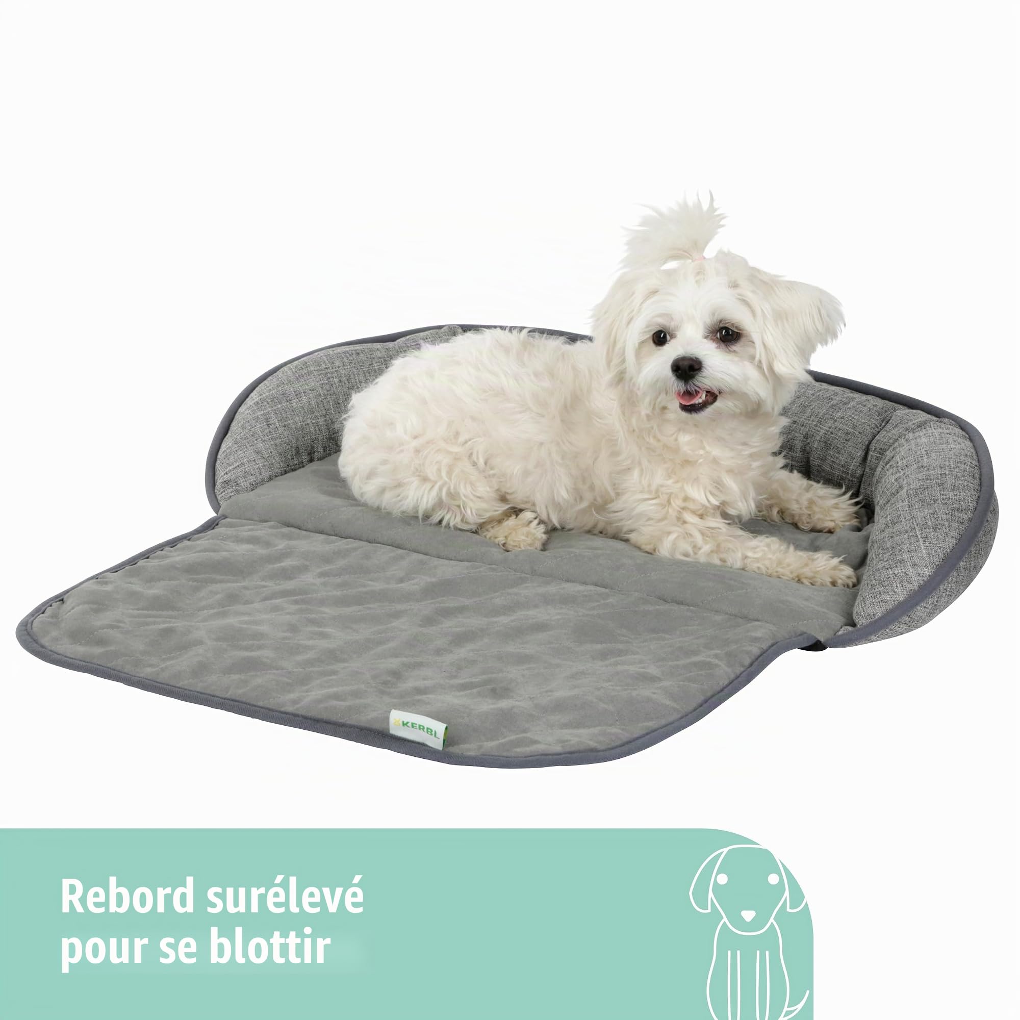 kerbl-emalia-coussin-de-canap-pour-chien-60x40x12-cm-gris-polyester-bordure image 4