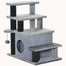 pawhut-escaliers-chat-3-4-marches-gris-avec-griffoir-et-balle image 2