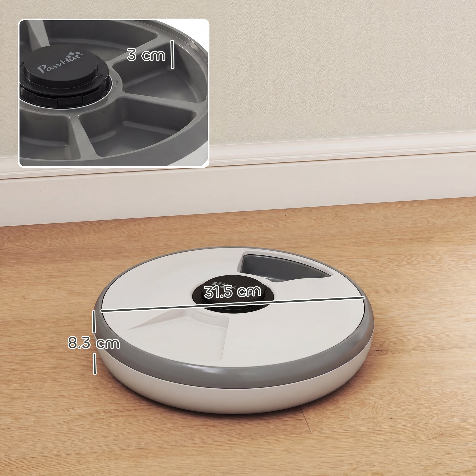 pawhut-distributeur-automatique-6-repas-6-x-180-ml-avec-minuteur-et-pain-de-glac image 5