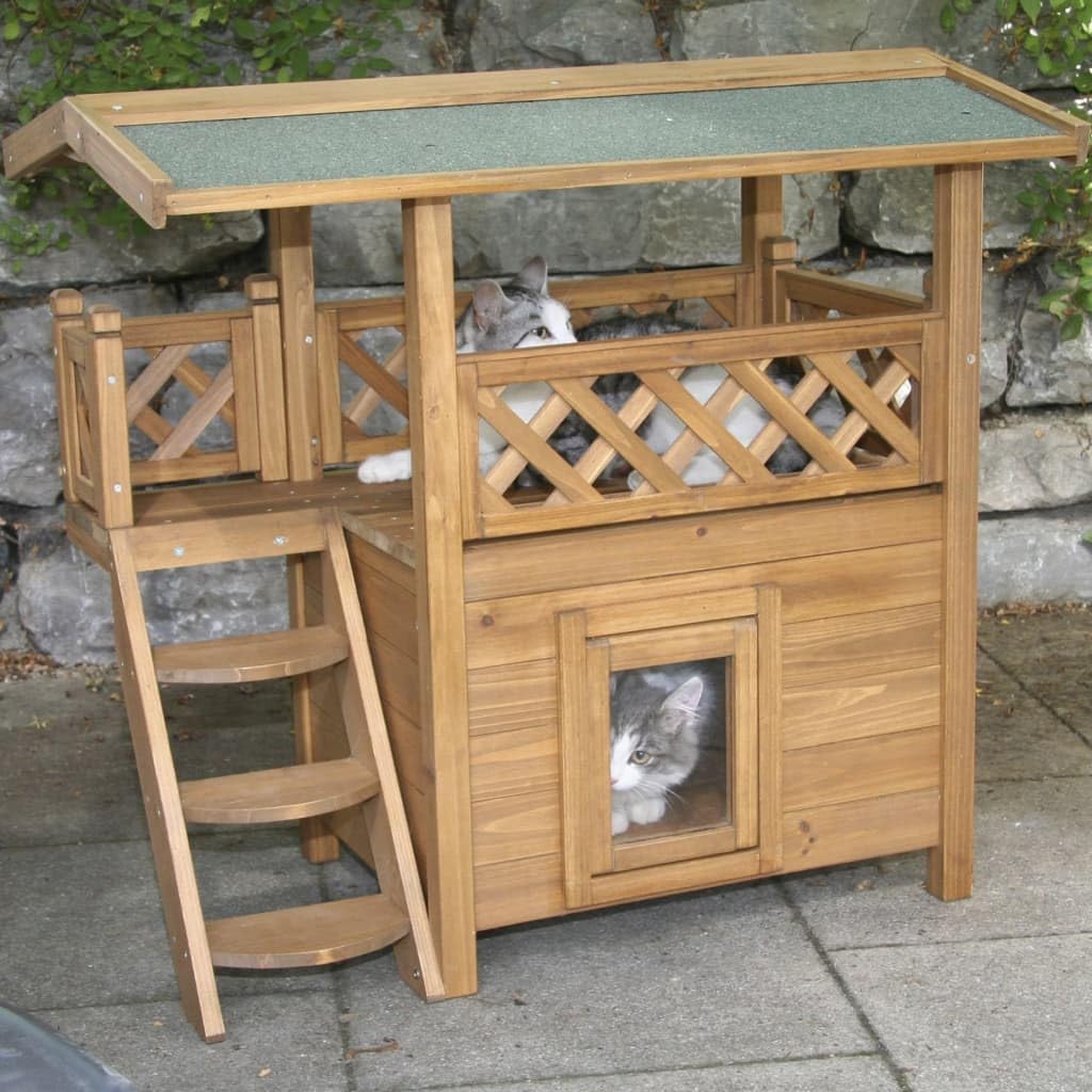 kerbl-maisonnette-pour-chat-lodge-77x50x73-cm-deux-tages image 5