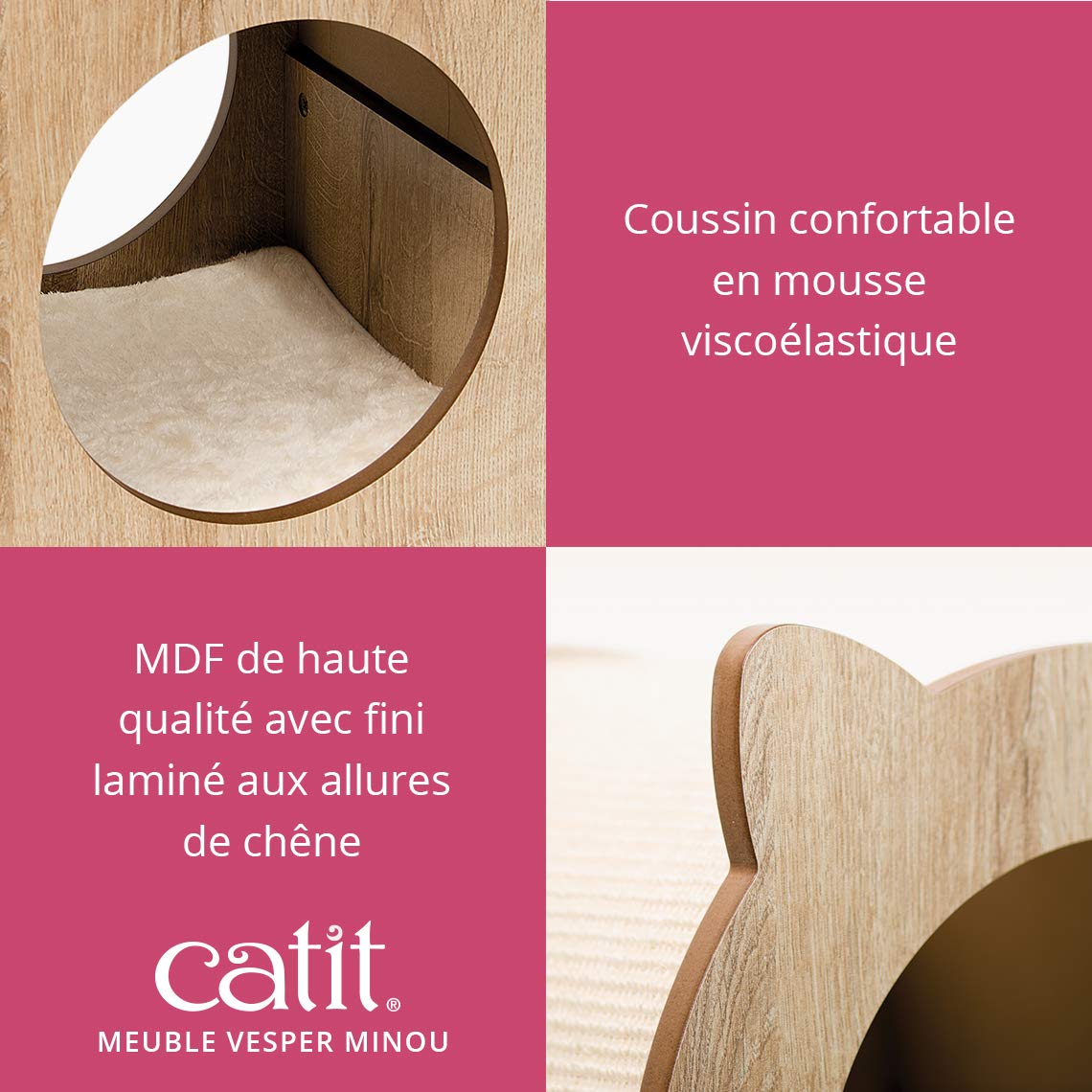 catit-vesper-minou-cachette-lit-et-griffoir-chat-ch-ne image 4