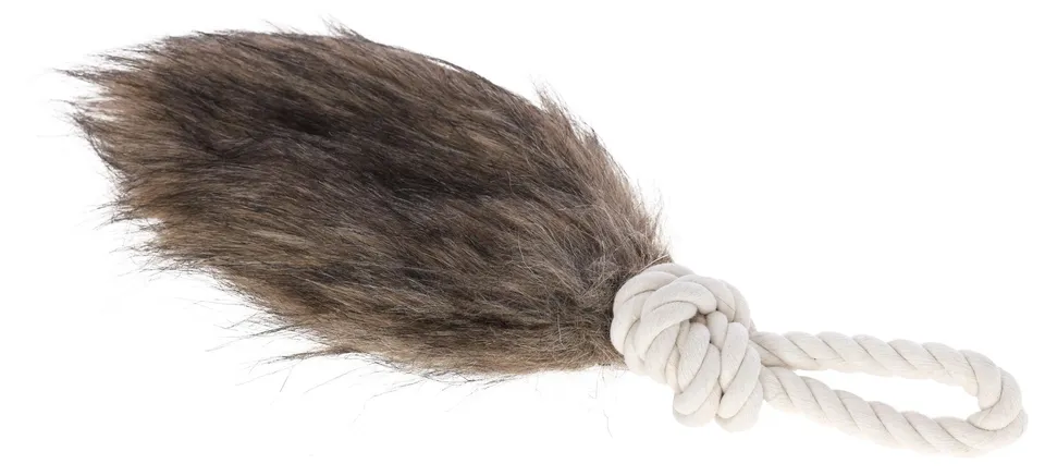 kerbl-pet-snack-dummy-32x11-cm-marron-boudin-friandises-fausse-fourrure-avec-cor image 1