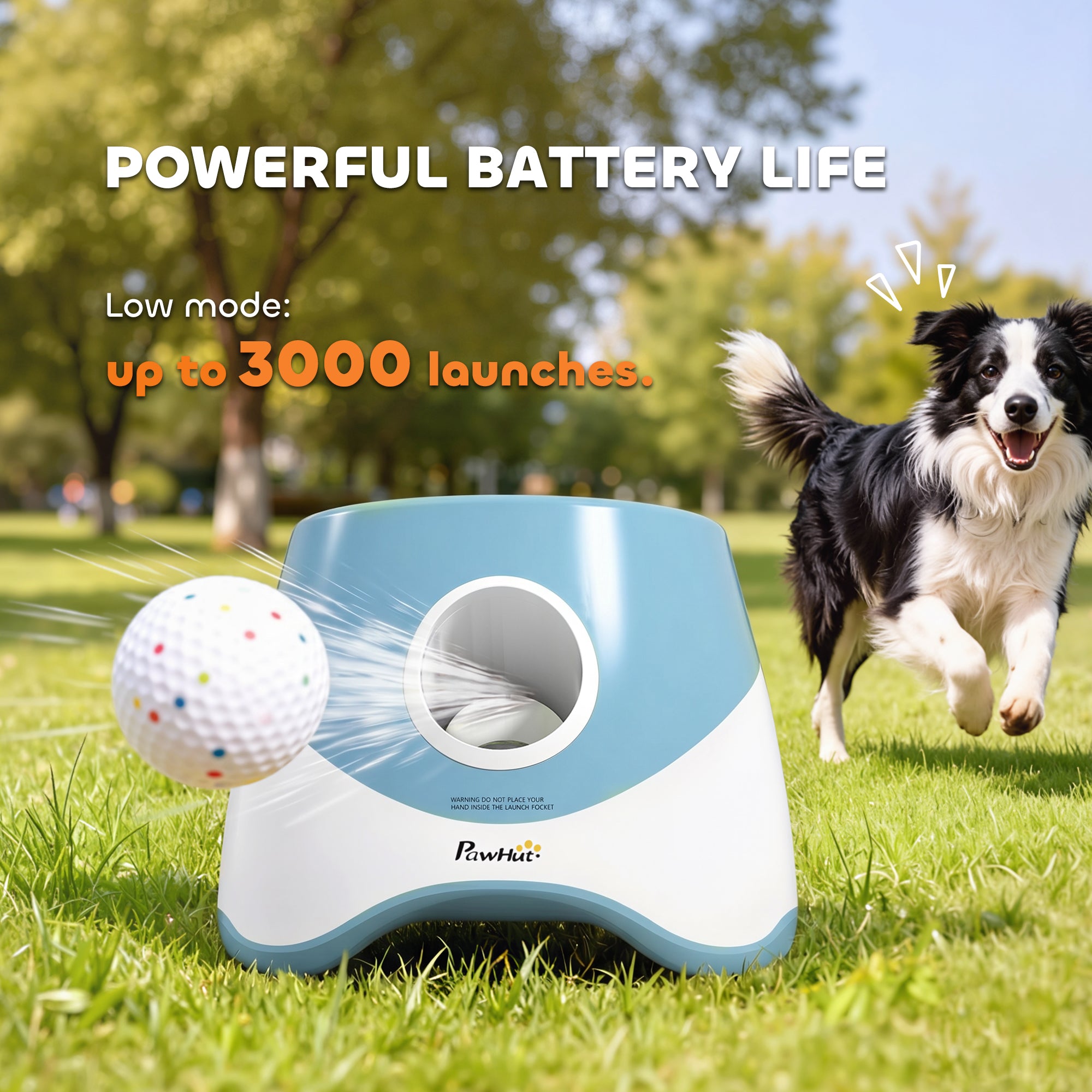 pawhut-lanceur-de-balles-automatique-bleu-6-10-14-m-5-balles-etpu-pour-chien-pet image 8