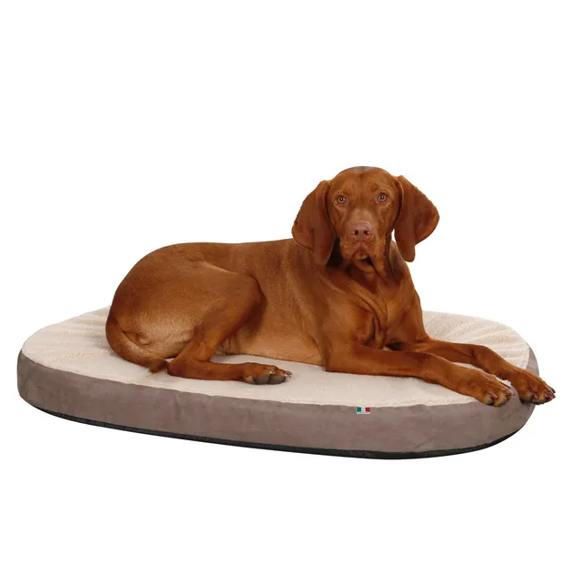 kerbl-matelas-m-moire-de-forme-ovale-pour-chien-100-x-65-x-8-cm-gris-beige image 1