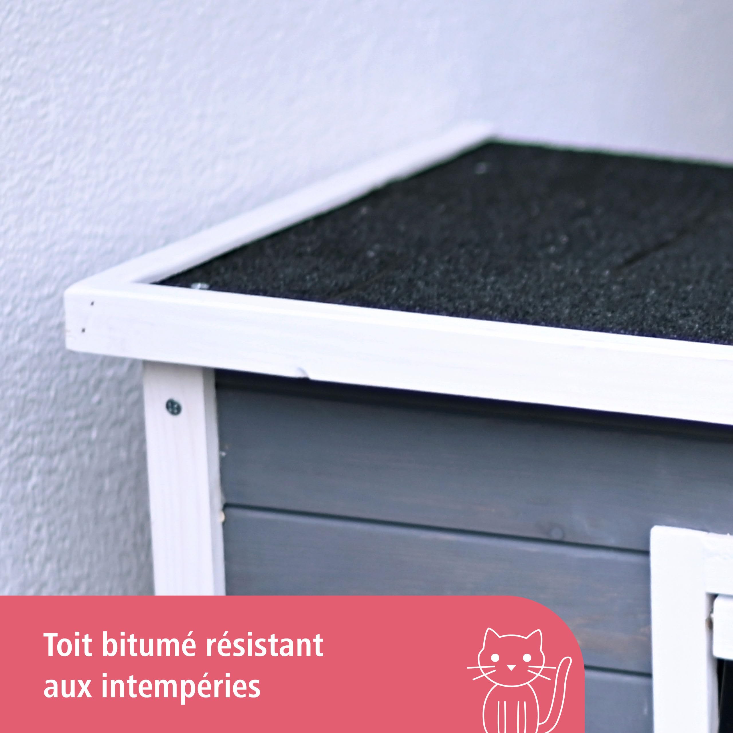 kerbl-rustica-maison-pour-chat-ext-rieur-bois-massif-57-x-45-x-42-cm-grise-blanc image 5