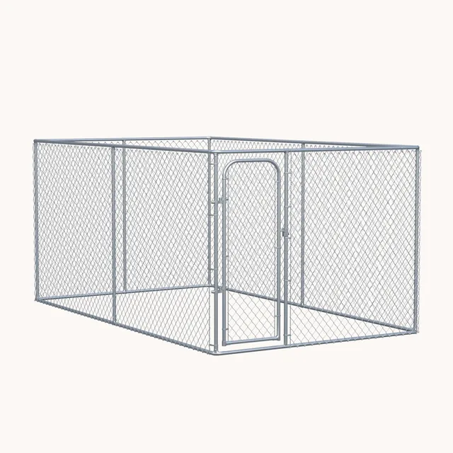 pawhut-chenil-ext-rieur-4-x-2-3-x-1-8-m-grillag-galvanis-avec-serrure image 1