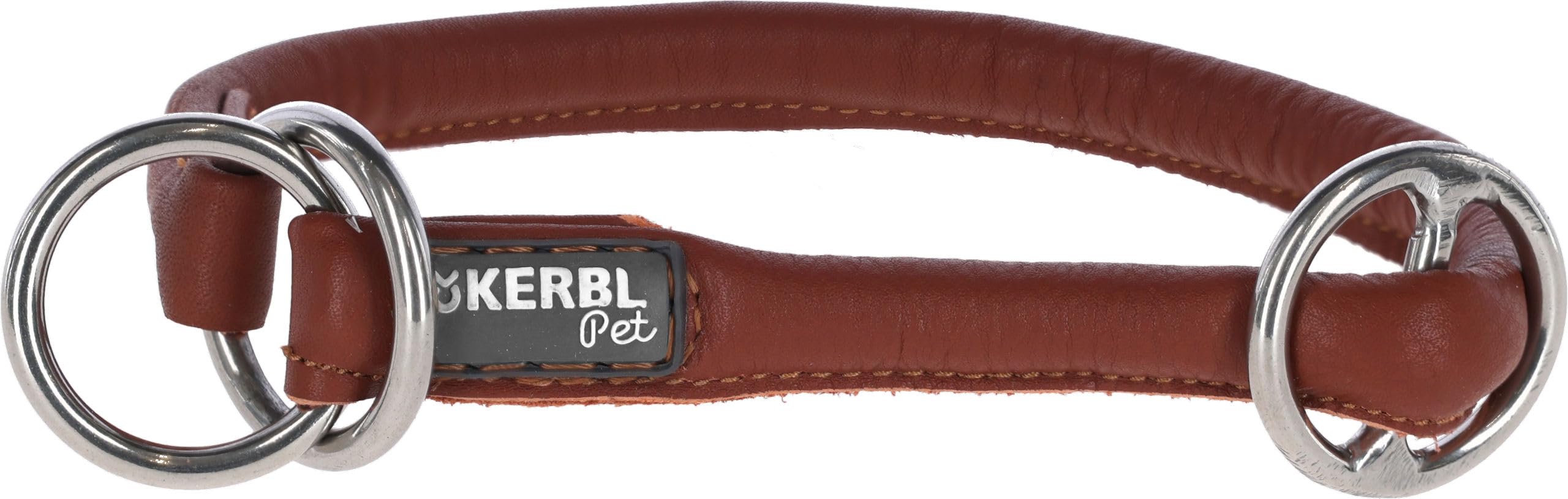 kerbl-roma-collier-trangleur-chien-en-cuir-rond-cognac-45-cm-8-mm-avec-limiteur image 4
