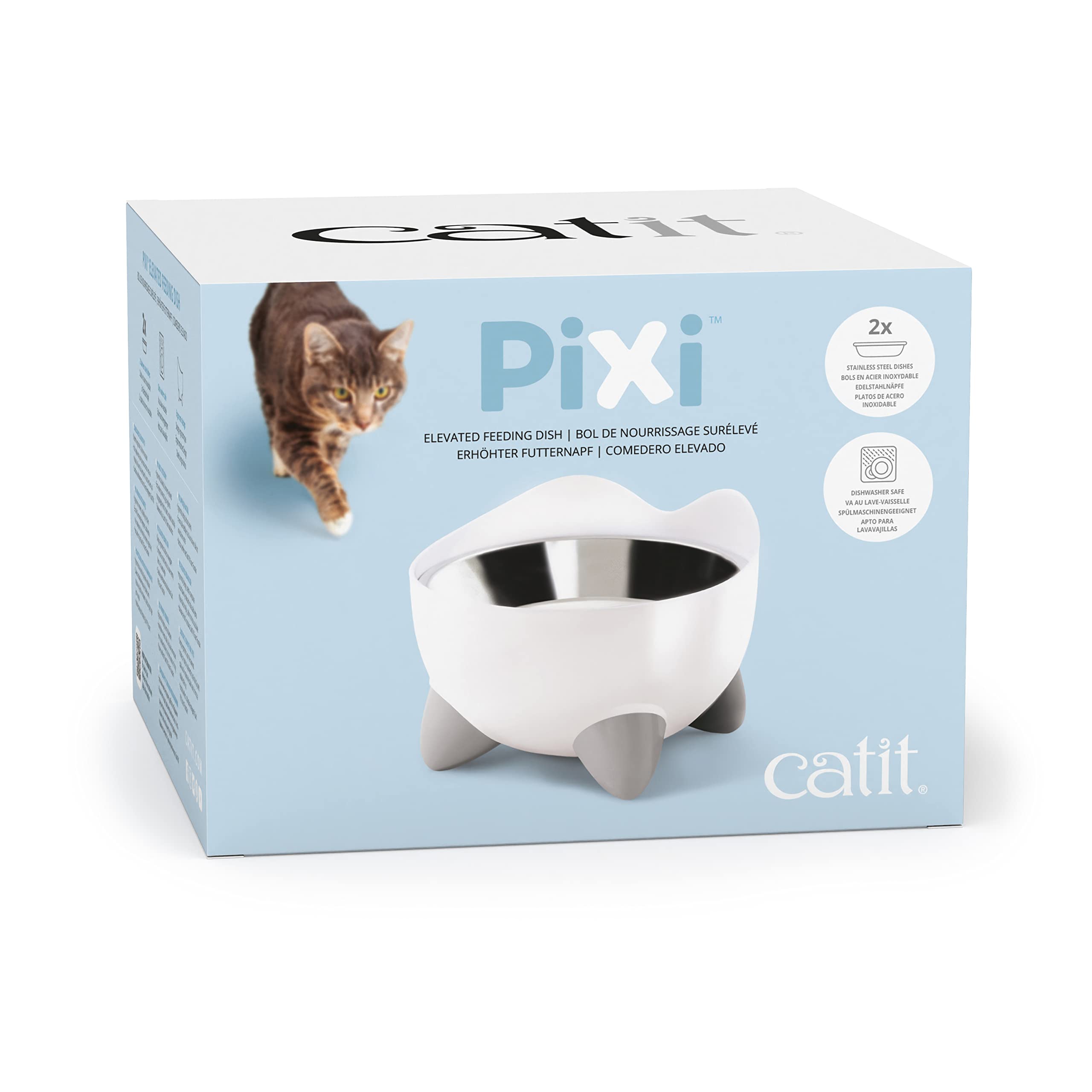 catit-pixi-gamelle-ergonomique-sur-lev-e-pour-chat-blanc-200-ml image 4