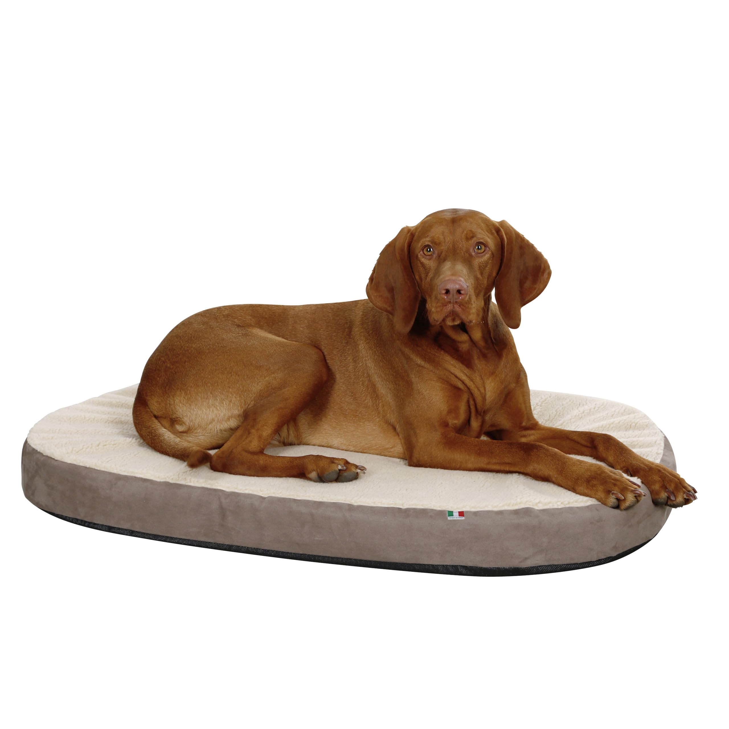 kerbl-matelas-m-moire-de-forme-ovale-pour-chien-100-x-65-x-8-cm-gris-beige image 1