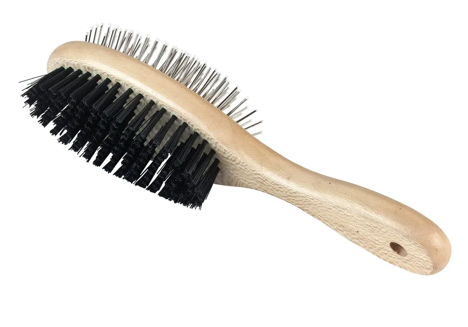 kerbl-pet-brosse-double-bois-23-cm-pointes-m-tal-prot-g-es image 1