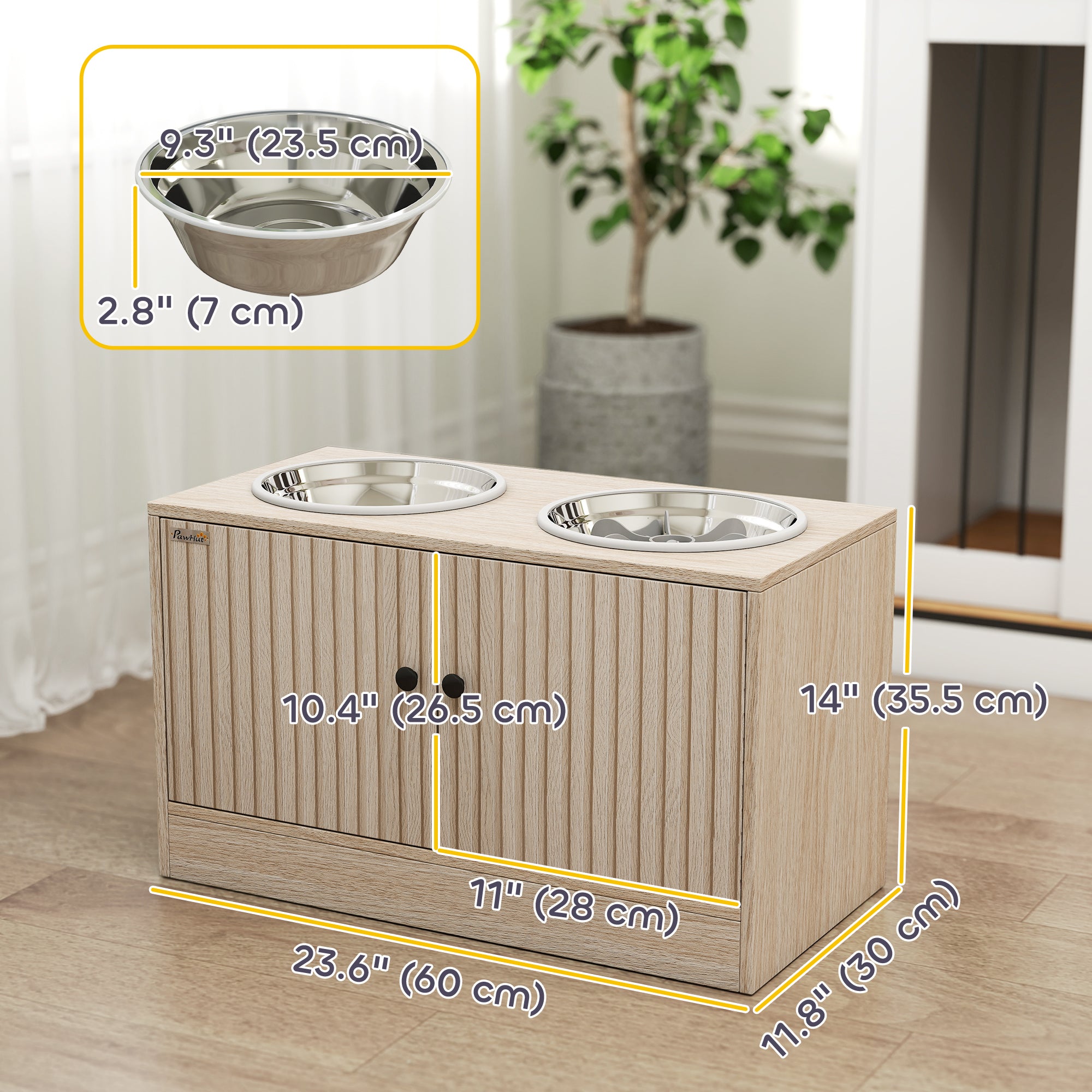 pawhut-gamelle-sur-lev-e-pour-chien-avec-meuble-de-rangement-et-2-bols-inox-ch-n image 5