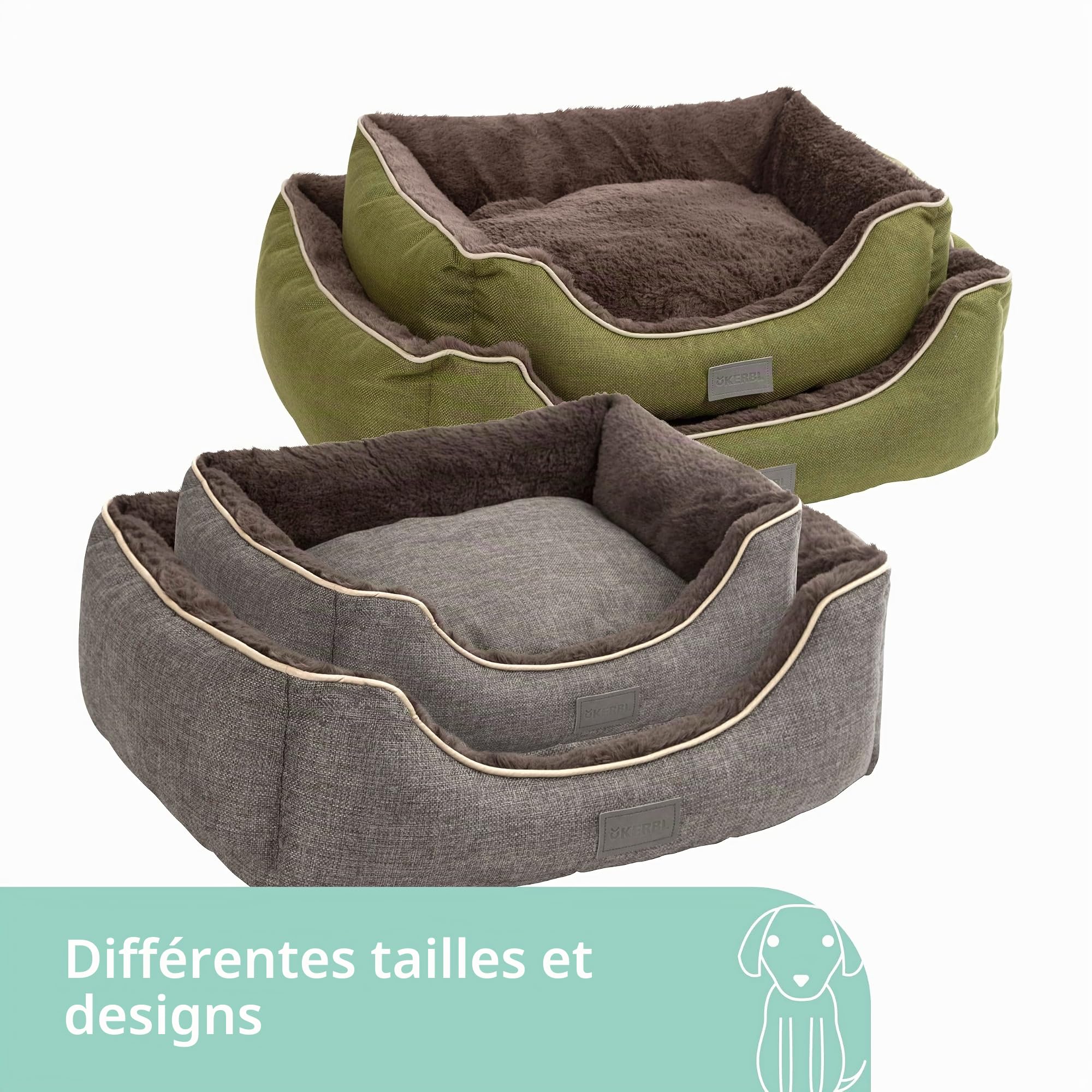 kerbl-samuel-corbeille-pour-chien-argent-gris-50-x-40-x-15-cm image 6