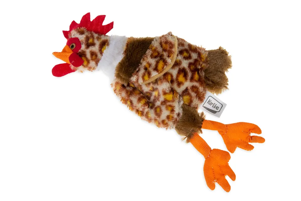 karlie-peluche-poulet-flatinos-l-25-cm-jouet-pour-chien-sans-remplissage-avec-co image 1
