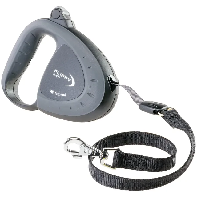 ferplast-flippy-tech-laisse-enrouleur-sangle-3-m-pour-chien-jusqu-25-kg-noir image 1