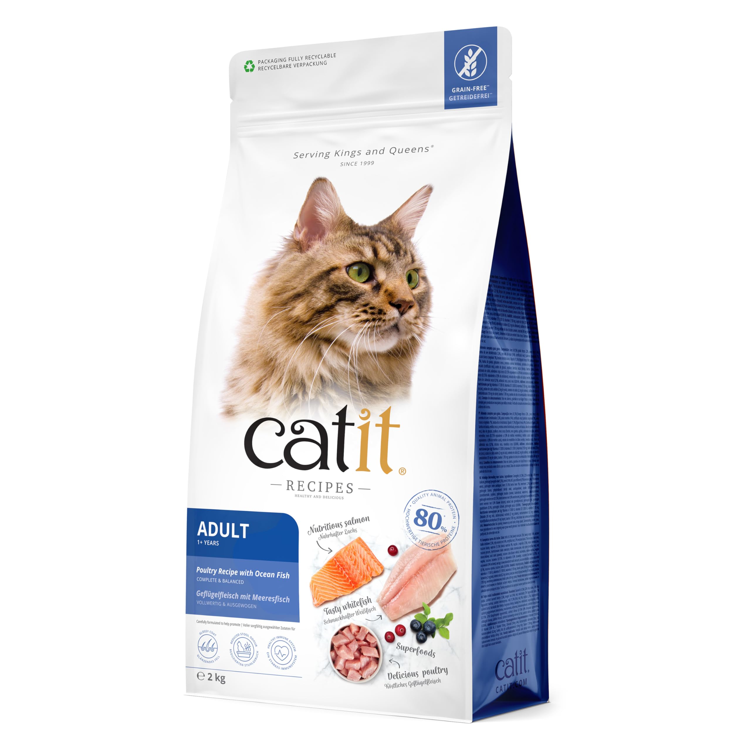 catit-recipes-adulte-poisson-de-mer-2-kg-croquettes-sans-c-r-ales-pour-chat image 1