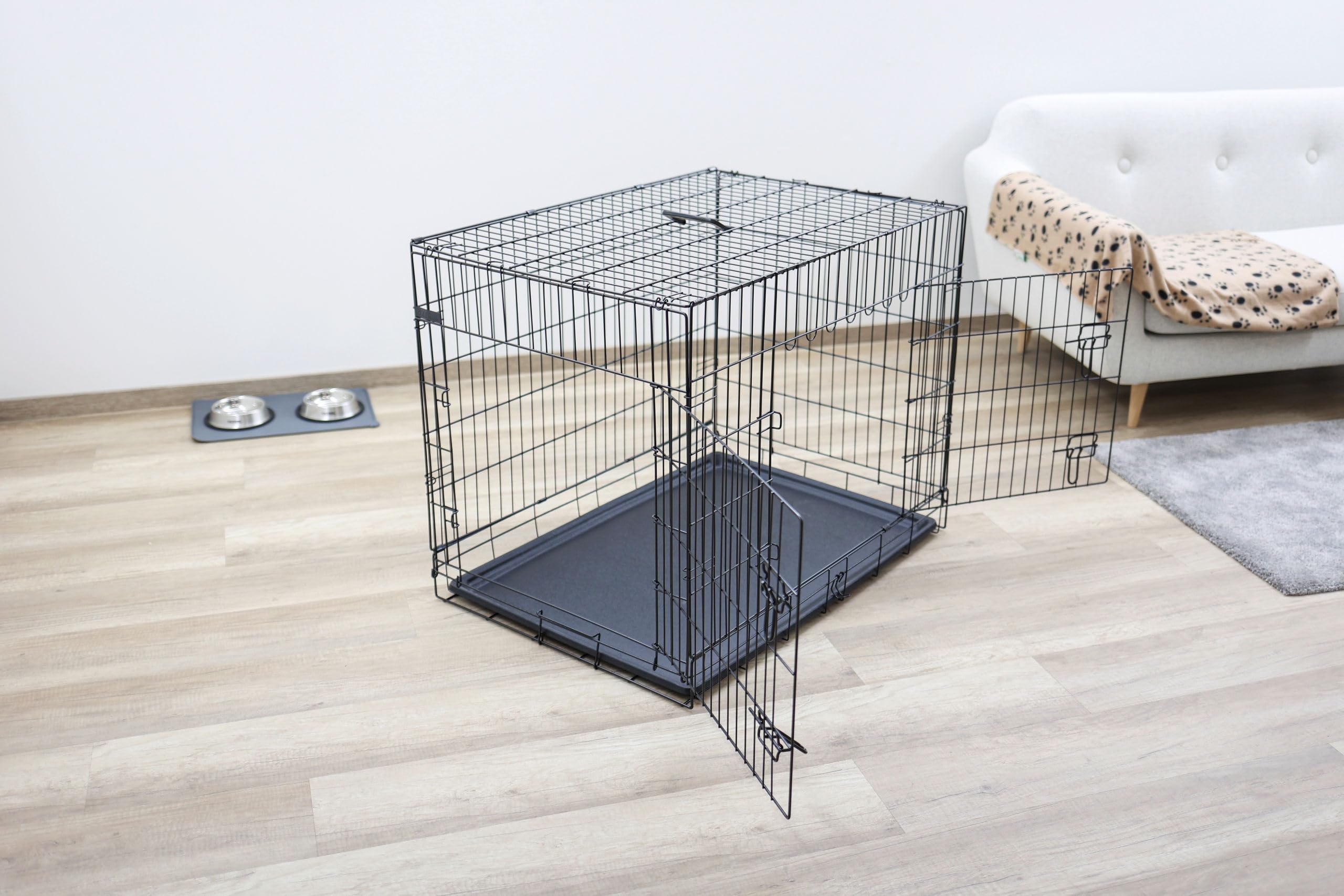 kerbl-pet-cage-de-transport-grillag-e-deux-portes-pour-chien-noire-92-x-63-x-74- image 2