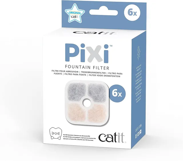 catit-pixi-lot-de-6-filtres-fontaine-chat-blanc image 1