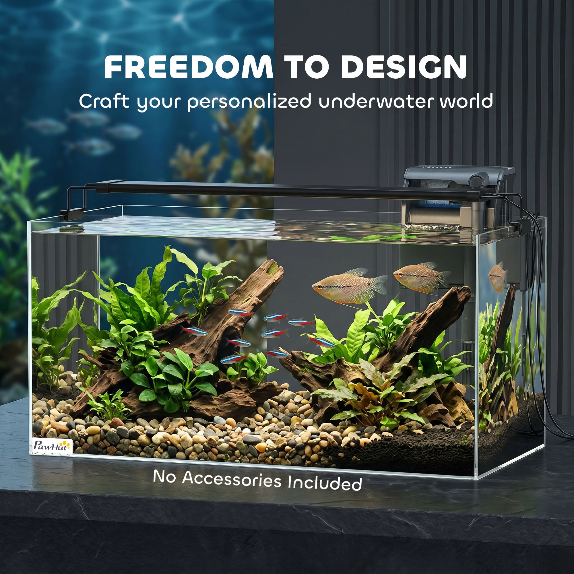 pawhut-aquarium-verre-51l-60-x-30-x-30-cm-pour-poissons-crevettes-tortues image 6
