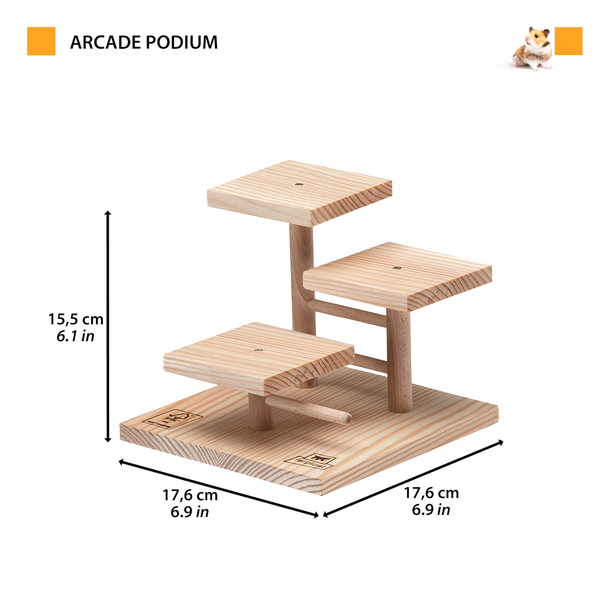 ferplast-arcade-podium-jouet-plateforme-d-escalade-hamster-souris-17-6-cm-bois image 6