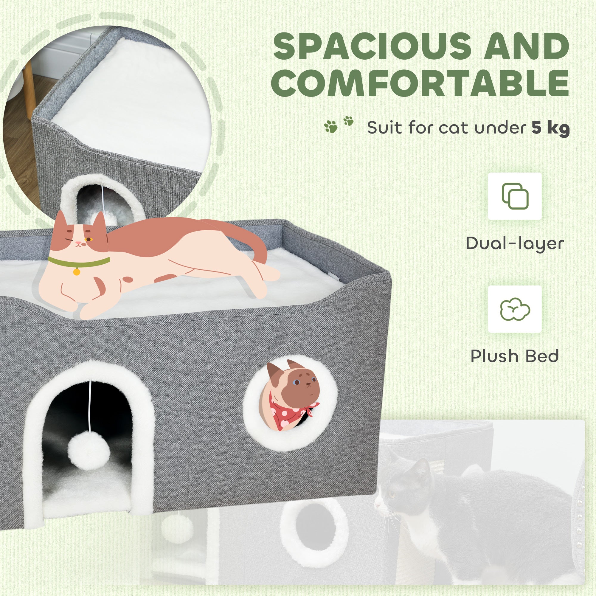 pawhut-maison-pour-chat-cosy-avec-griffoir-coussin-et-design-pliable image 8