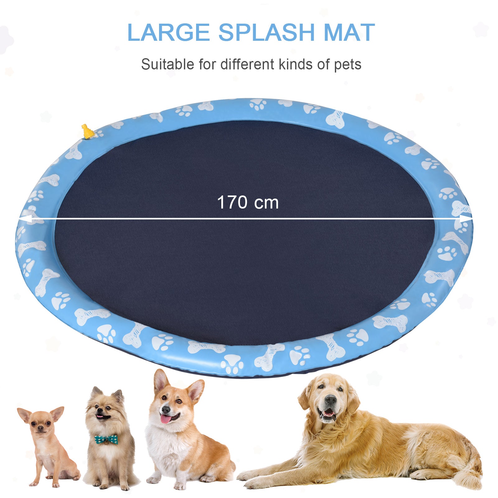 pawhut-tapis-de-jeux-d-eau-pour-chien-170-cm-antid-rapant-avec-sprinkler-bleu image 6