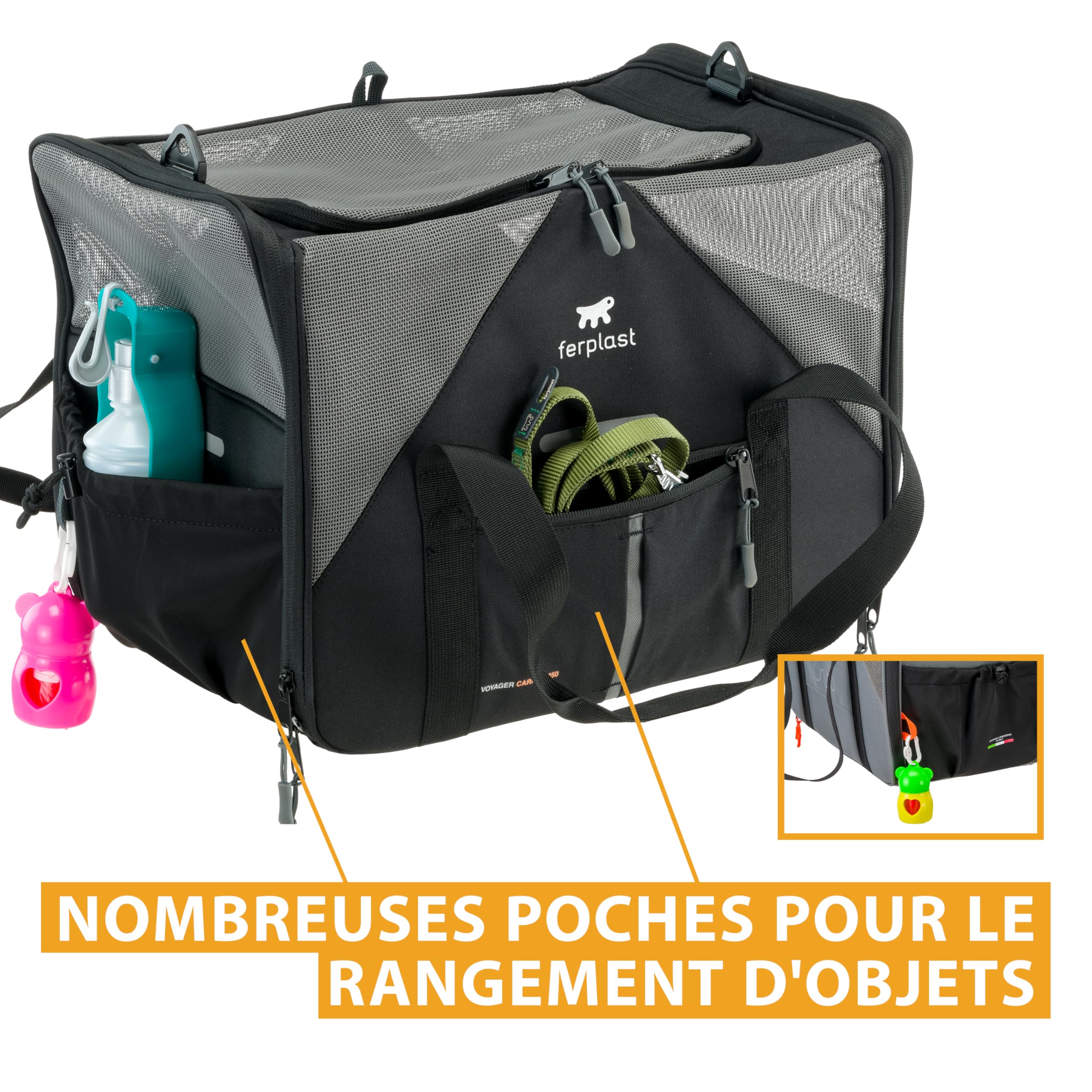 ferplast-voyager-carrier-350-sac-transport-chien-et-chat-45x30x-h33-cm-max-15-kg image 3