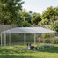 pawhut-chenil-ext-rieur-13-x-13-x-6-5-ft-avec-toit-tanche-et-double-verrou-argen image 4