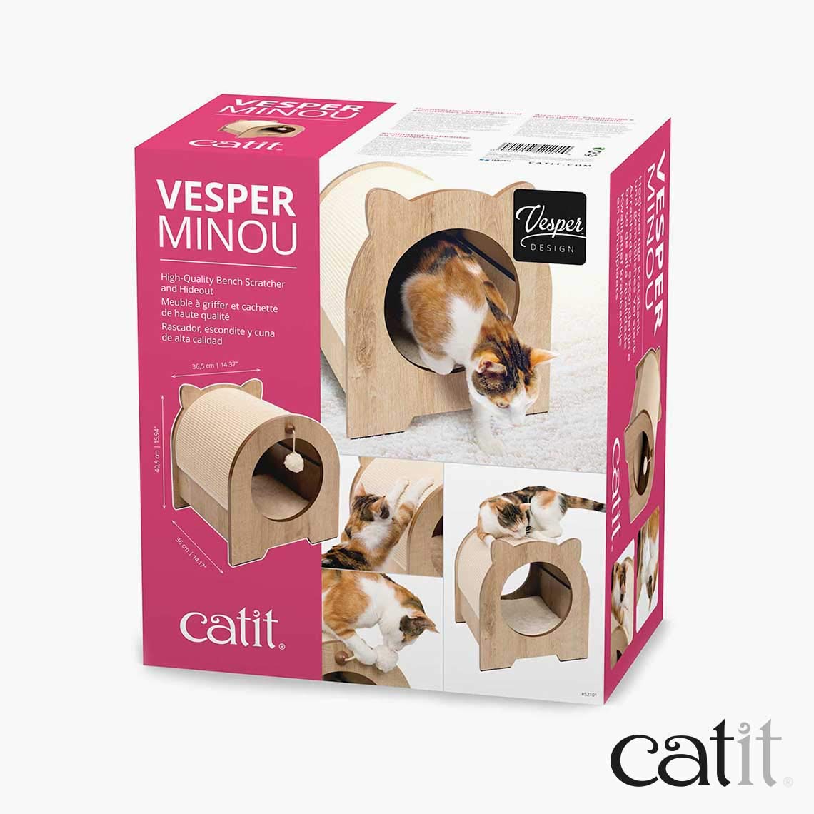 catit-vesper-minou-cachette-lit-et-griffoir-chat-ch-ne image 6