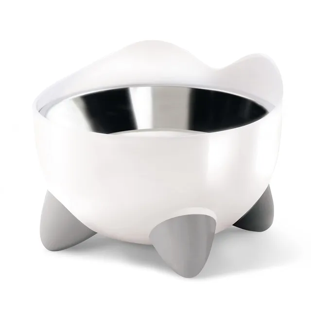catit-pixi-gamelle-ergonomique-sur-lev-e-pour-chat-blanc-200-ml image 1