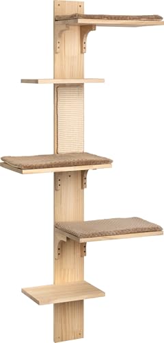 kerbl-pet-timber-arbre-chat-mural-150-cm-bois-massif-3-couchages image 7