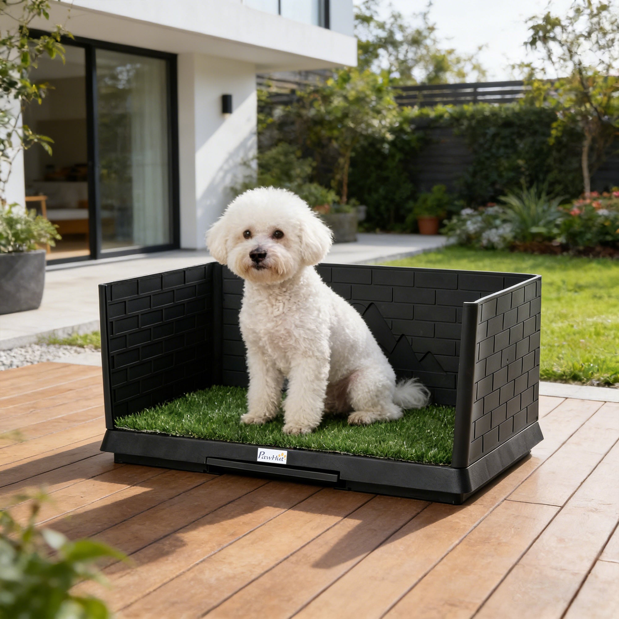 pawhut-tapis-d-herbe-pour-chien-d-int-rieur-76-x-51-x-36-cm-avec-murs-anti-clabo image 4