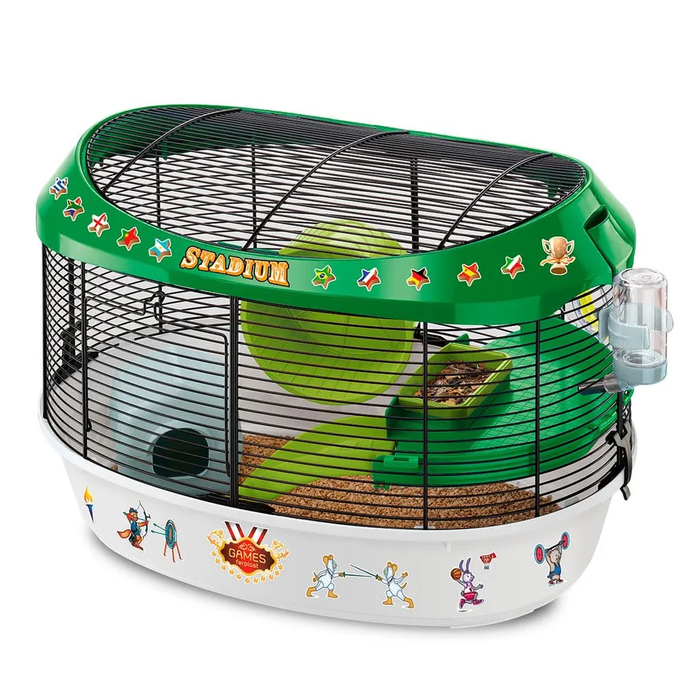 ferplast-stadium-cage-pour-hamster-avec-roue-et-accessoires image 1