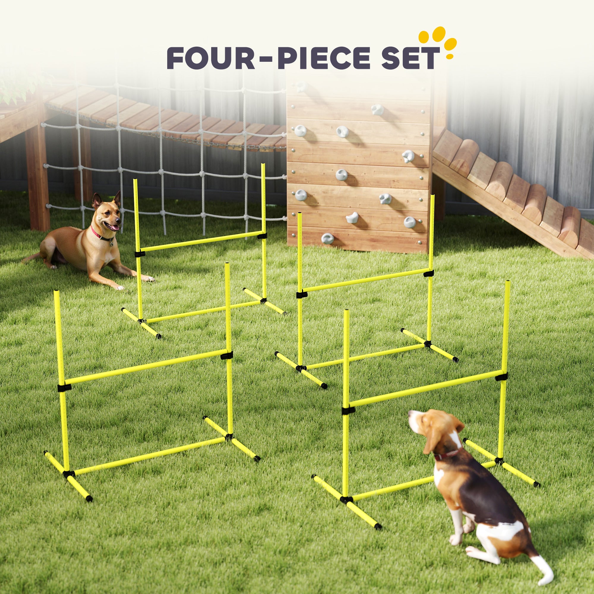 pawhut-kit-agility-chien-6-pi-ces-haies-r-glables-jaune image 7
