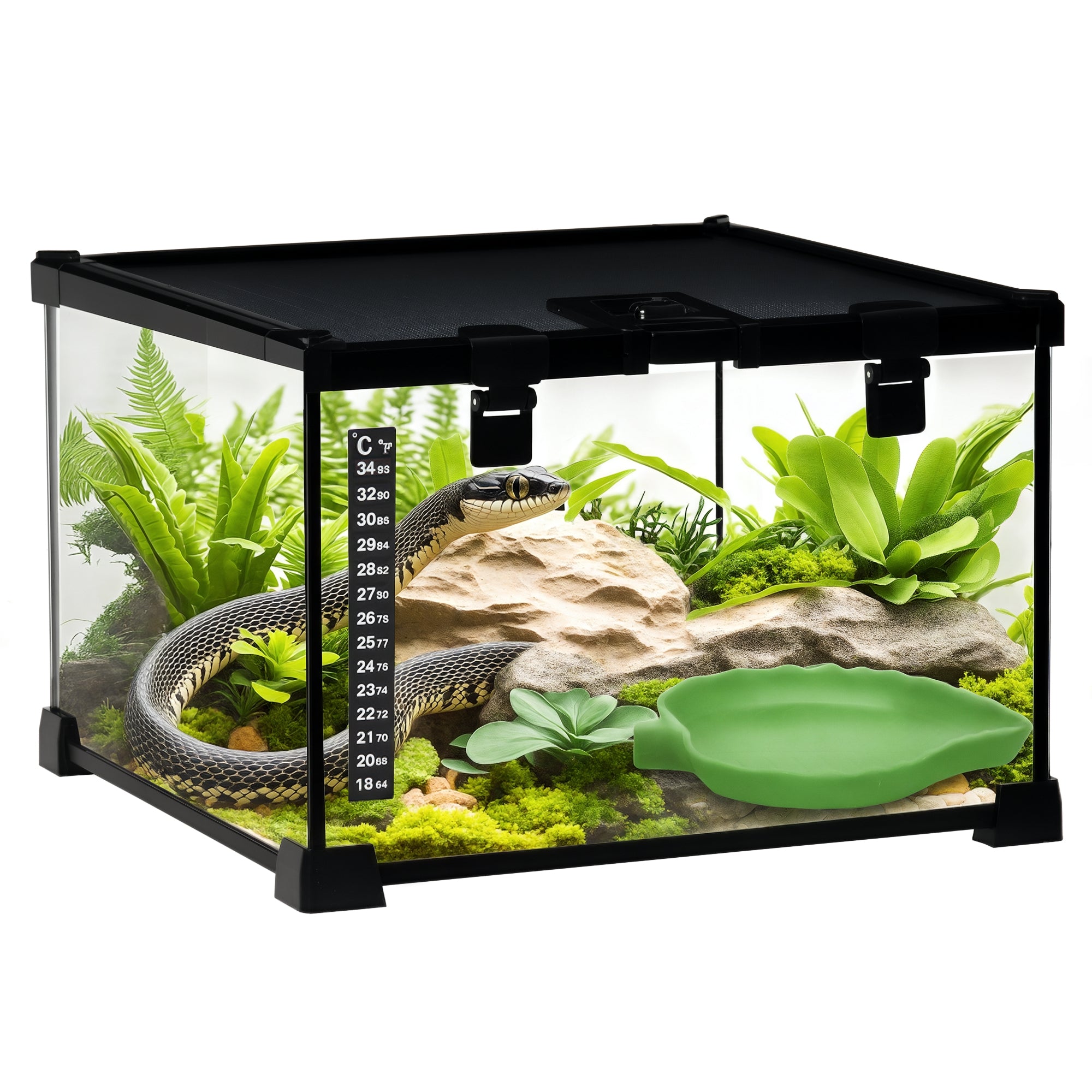 pawhut-terrarium-360-anti-vasion-ventil-30x30x20-cm-avec-bassin image 1