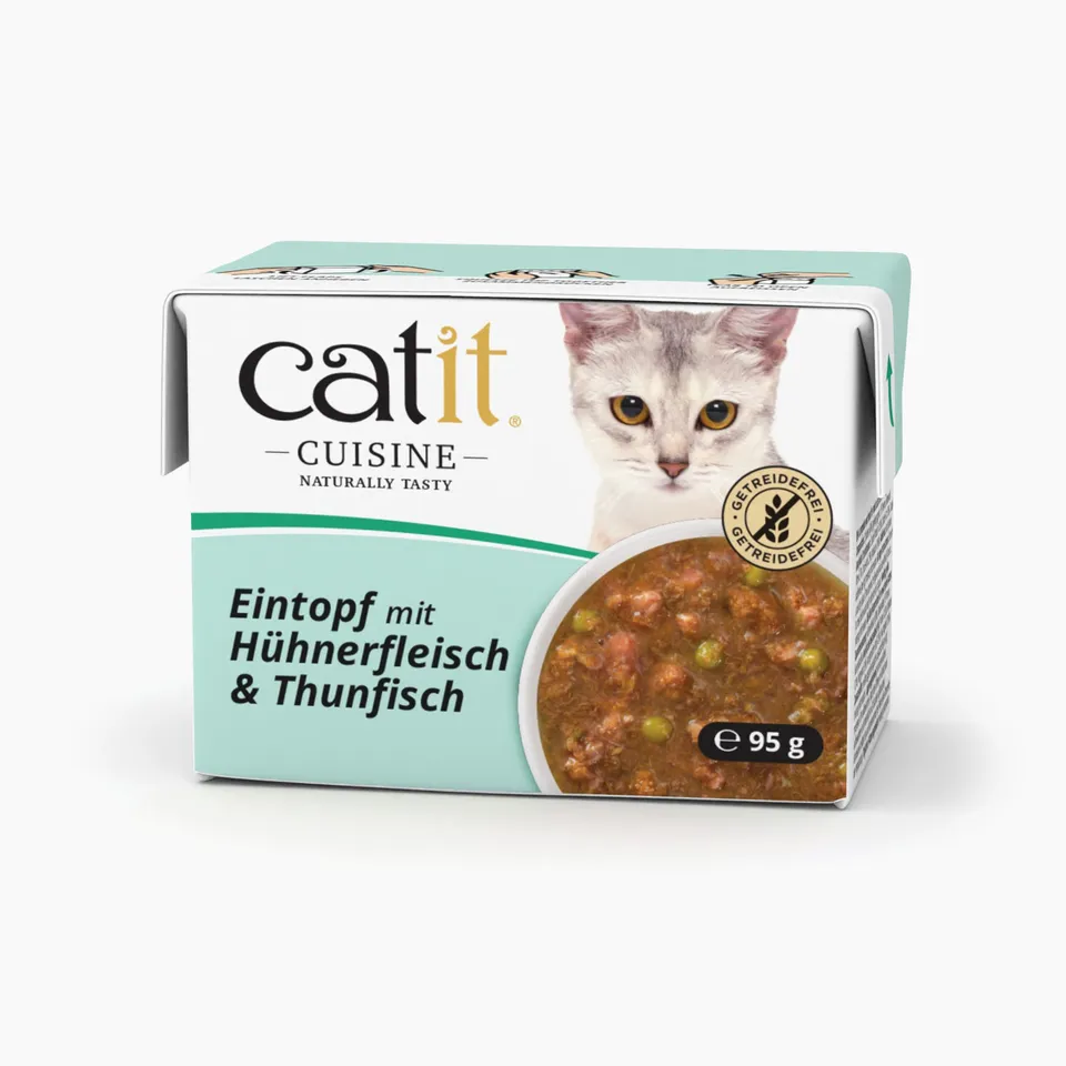catit-cuisine-p-t-e-pour-chats-rago-t-la-viande-de-poulet-et-au-thon-95-g-sans-c image 1