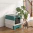 pawhut-bac-liti-re-pour-chat-ferm-avec-tiroir-et-sortie-par-le-dessus-turquoise image 3