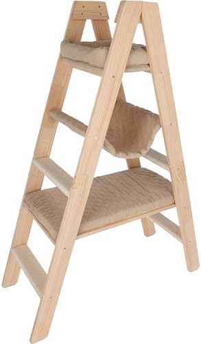 kerbl-pet-ladder-arbre-chat-bois-97-x-35-x-134-cm-naturel-beige-3-couchages image 8