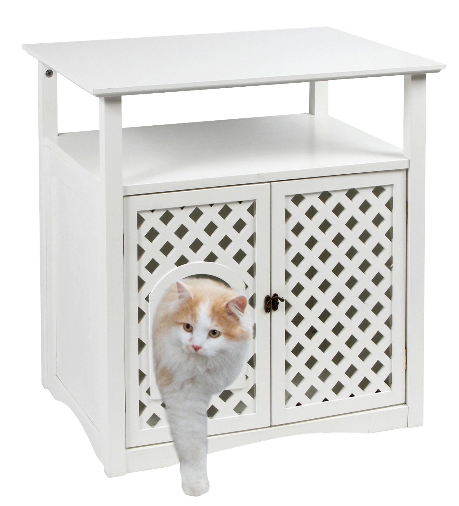 kerbl-armoire-pour-chat-helena-64x46x65-cm-blanc-cache-liti-re-et-couchage image 2